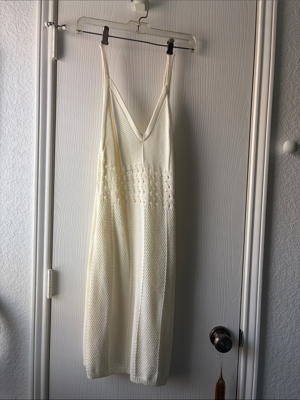 Ultra Flirt Cream Knit Slip Dress